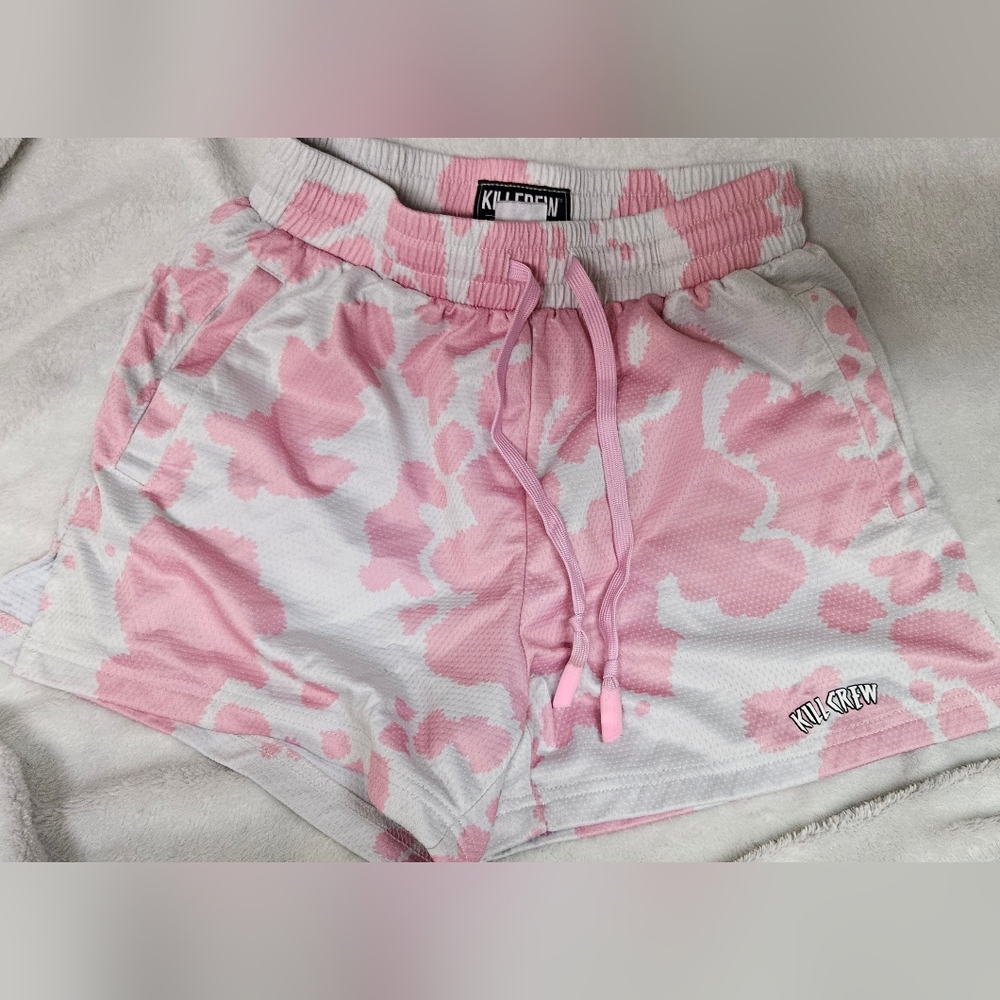 Kill Crew Pink and White Women's Shorts